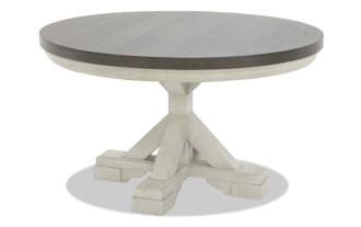 Beaumont White & Brown Round Dining Table