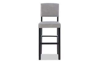 Venice Gray Faux Leather Upholstered Bar Height Stool