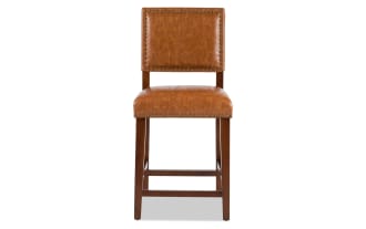 Marie Camel Faux Leather Upholstered Counter Height Stool