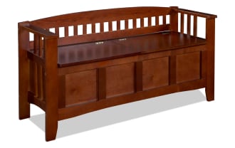 Split Seat Wooden Storage Bench
