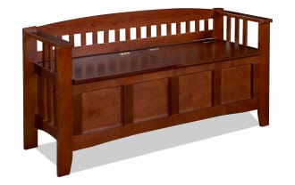 Split Seat Wooden Storage Bench