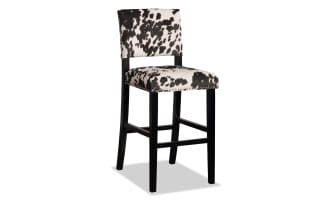 Theresa Black & White Upholstered Bar Height Stool