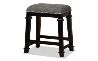 Rose Black Backless Upholstered Counter Height Stool