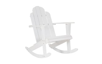 Joan White Soild Wood Outdoor Adirondack Rocker Chair