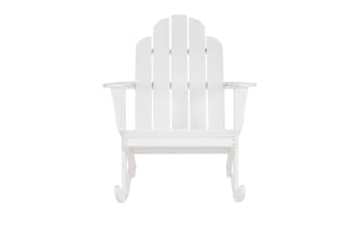 Joan White Soild Wood Outdoor Adirondack Rocker Chair