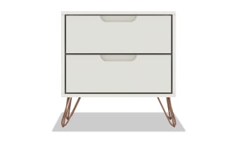 Melton Ivory 2 Drawer Nightstand