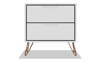 Melton White 2 Drawer Nightstand