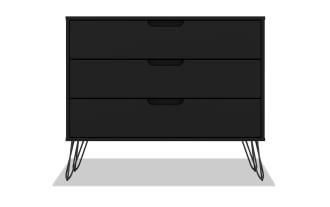 Melton Black 3 Drawer Dresser