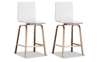 Arnie Bronze Solid Back Counter Height Swivel Stool (Set of 2)