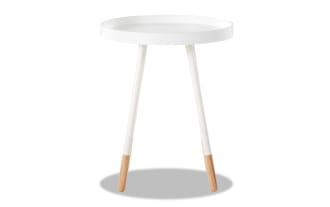 Fitz White Round End Table
