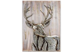 Buck Silver Iron Wall Sculpture Art