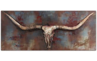 Longhorn Iron Wall Sculpture Art