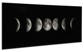 Moon Tempered Art Glass Panel