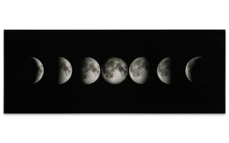Moon Tempered Art Glass Panel