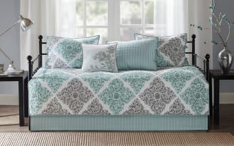 Hayak Daybed Aqua Damask 6 Piece Cover Set