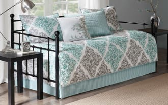 Hayak Daybed Aqua Damask 6 Piece Cover Set