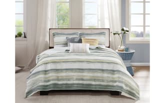 Lucas Full/Queen Gray 6 Piece Reversible Quilt Set