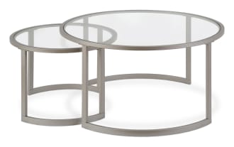 Adam Nickel Round Nesting Coffee Table (Set of 2)