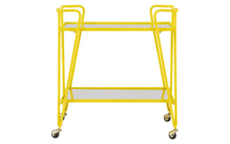 Beau Yellow Mirrored Bar Cart