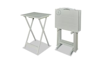 Compass Gray Folding Tray Table (Set of 4)