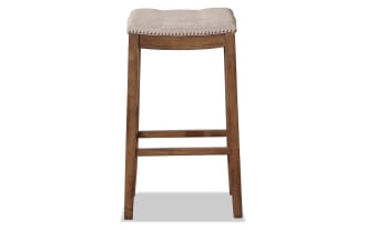 Ryann Gray Upholstered Backless Bar Height Stool