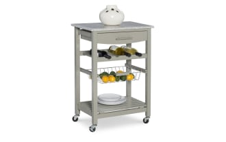 Daphne Gray  Granite Kitchen Cart with Drawer