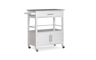 Kamara White Granite Kitchen Cart with Drawer
