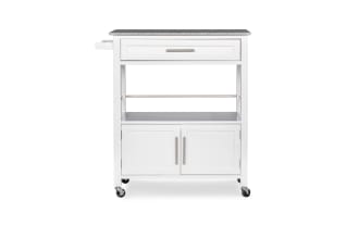 Kamara White Granite Kitchen Cart with Drawer