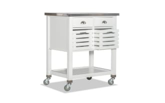 Elsa White 4 Drawer Kitchen Cart