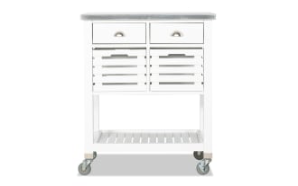 Elsa White 4 Drawer Kitchen Cart