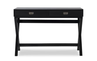 Rory Black 2 Drawer Writing Desk