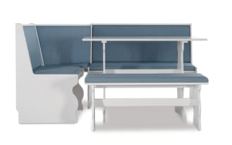 Sigrid Blue Upholstered Dining Nook Set with Bench