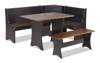 Palma Brown & Black Dining Nook with Bench