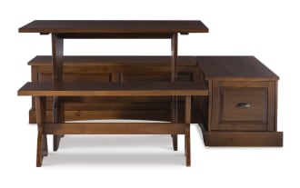 Ellese Brown Backless Dining Nook with Bench