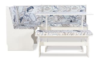 Coffee White Upholstered Dining Nook with Bench