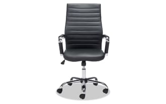 Domas Black Faux Leather Adjustable Swivel Office Chair
