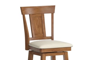 Olla Brown Slat Back Bar Height Swivel Stool