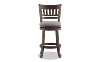 June Light Gray Slat Back Counter Height Swivel Stool