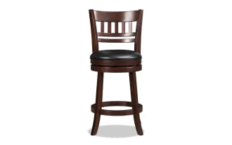 June Black Slat Back Counter Height Swivel Stool