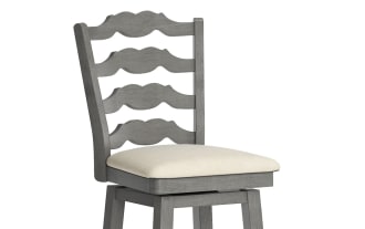 Row Beige & Gray Ladder Back Bar Height Swivel Stool