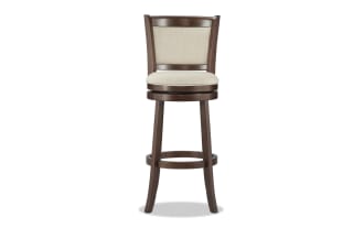 Cori Beige Upholstered Bar Height Swivel Stool