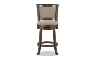 Cori Light Gray Upholstered Counter Height Swivel Stool