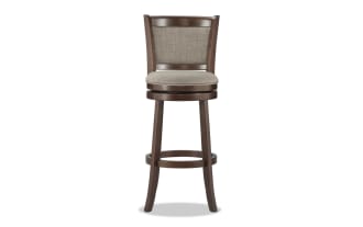 Cori Light Gray Upholstered Bar Height Swivel Stool