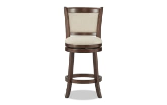 Cori Beige Upholstered Counter Height Swivel Stool
