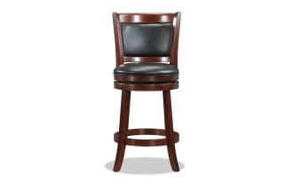 Safi Black Faux Leather Upholstered Counter Height Swivel Stool