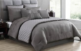 Gily Queen Gray Geometric 10 Piece Comforter Set