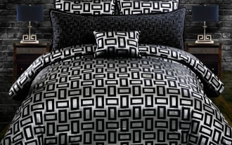Kali King Black Geometric 5 Piece Comforter Set