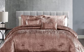 Zoey Queen Blush Solid 7 Piece Comforter Set