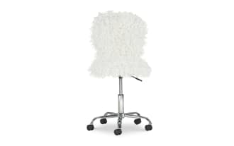 Eva White Upholstered Adjustable Swivel Office Chair
