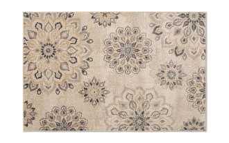 Anna 5' x 7' Beige Floral Rug
